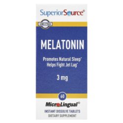Superior Source Melatonina 3 mg 60 Comprimidos MicroLingual® de Dissolução Instantânea