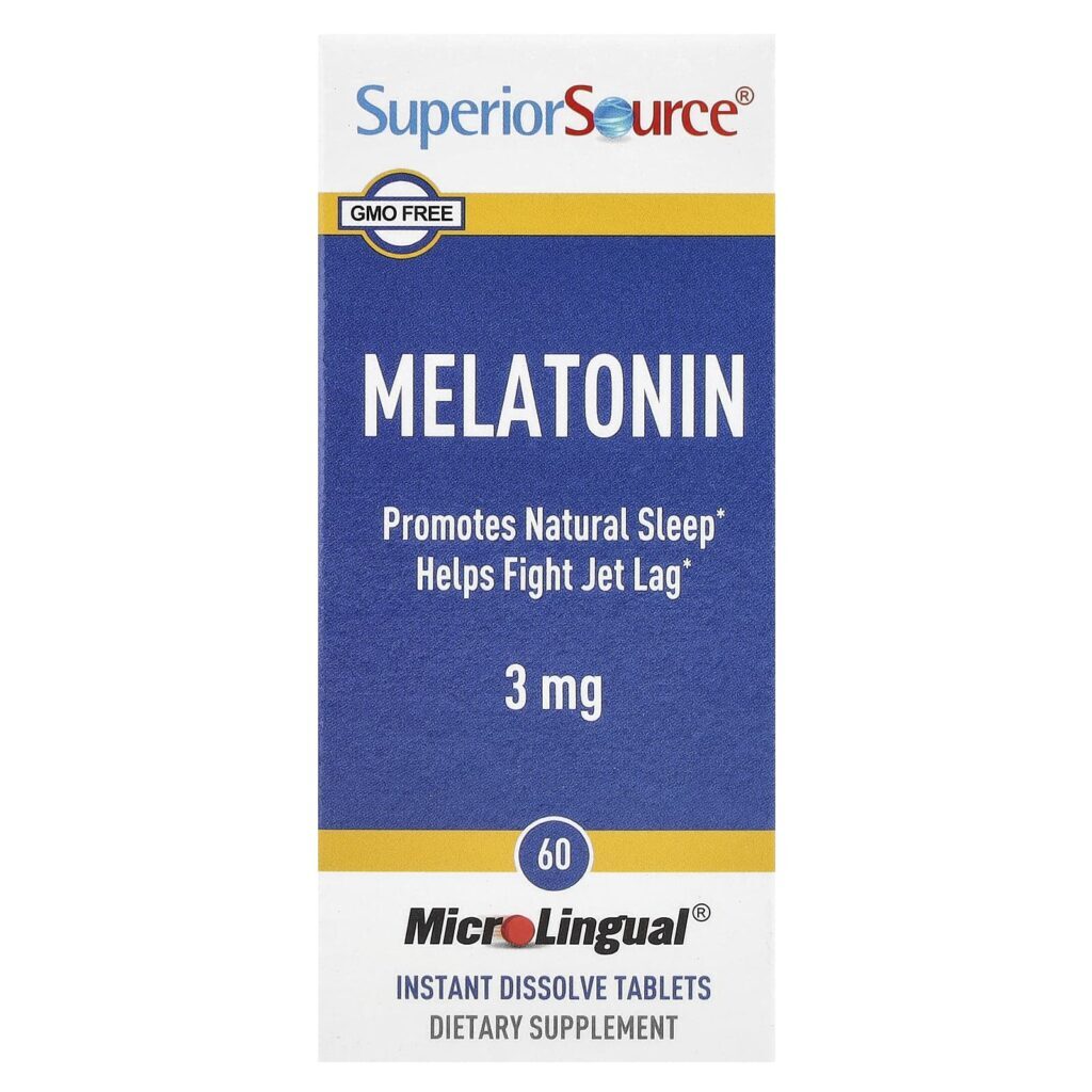 Superior Source Melatonina 3 mg 60 Comprimidos MicroLingual® de Dissolução Instantânea