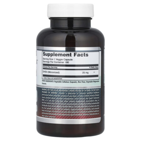 Amazing Nutrition DHEA micronizado 25 mg 180 Cápsulas Vegetais - Imagem 2