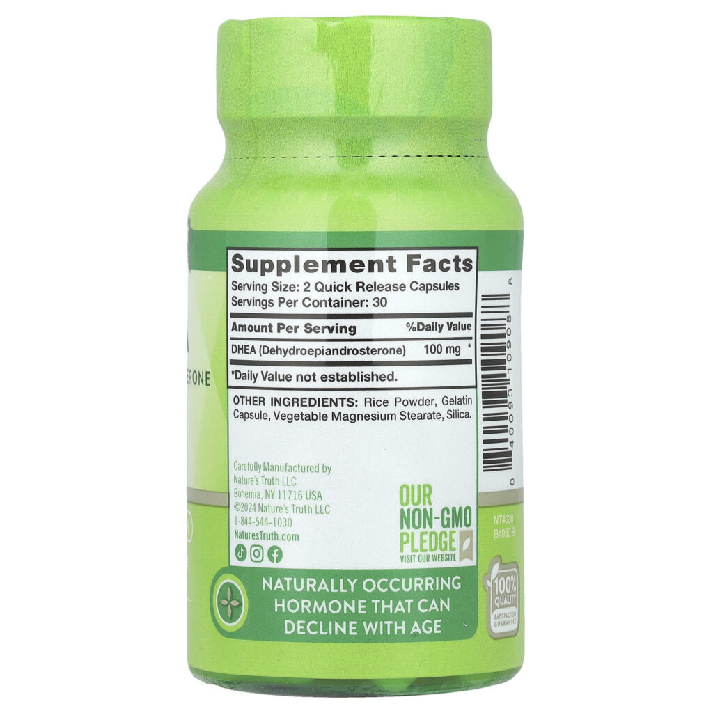 Natures Truth DHEA 60 Cápsulas de Liberação Rápida (50 mg por Cápsula) - Imagem 2