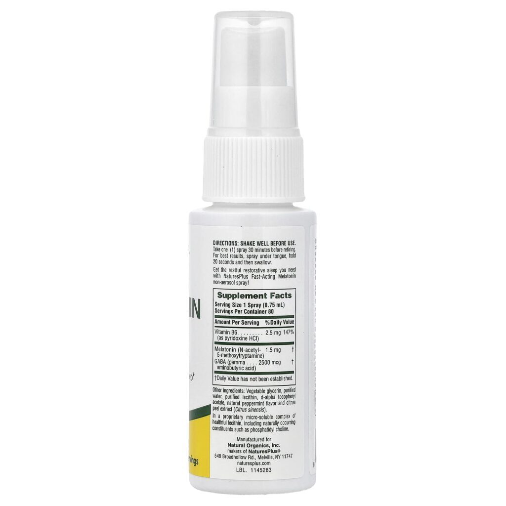 NaturesPlus Melatonina de Ação Rápida Hortelã-pimenta Natural 5914 ml (2 fl oz) - Imagem 2