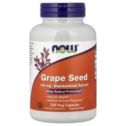 NOW Foods Semente de Uva 200 Cápsulas Vegetais