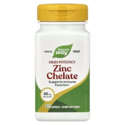Natures Way Bisglicinato de Zinco 30 mg 100 Cápsulas