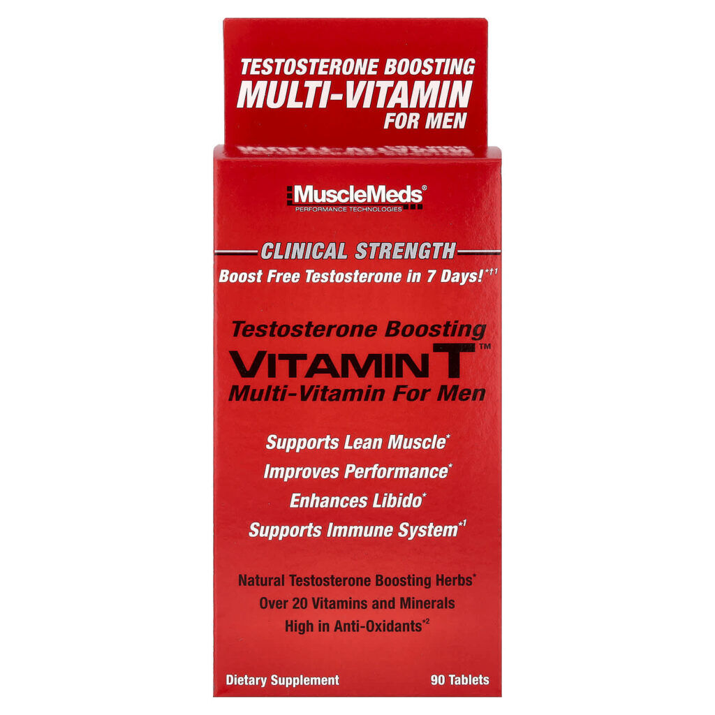 MuscleMeds Vitamin T™ Multivitamínico de Reforço de Testosterona para Homens 90 Comprimidos