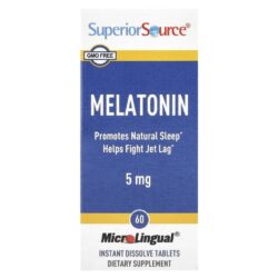 Superior Source Melatonina 5 mg 60 Comprimidos MicroLingual® de Dissolução Instantânea