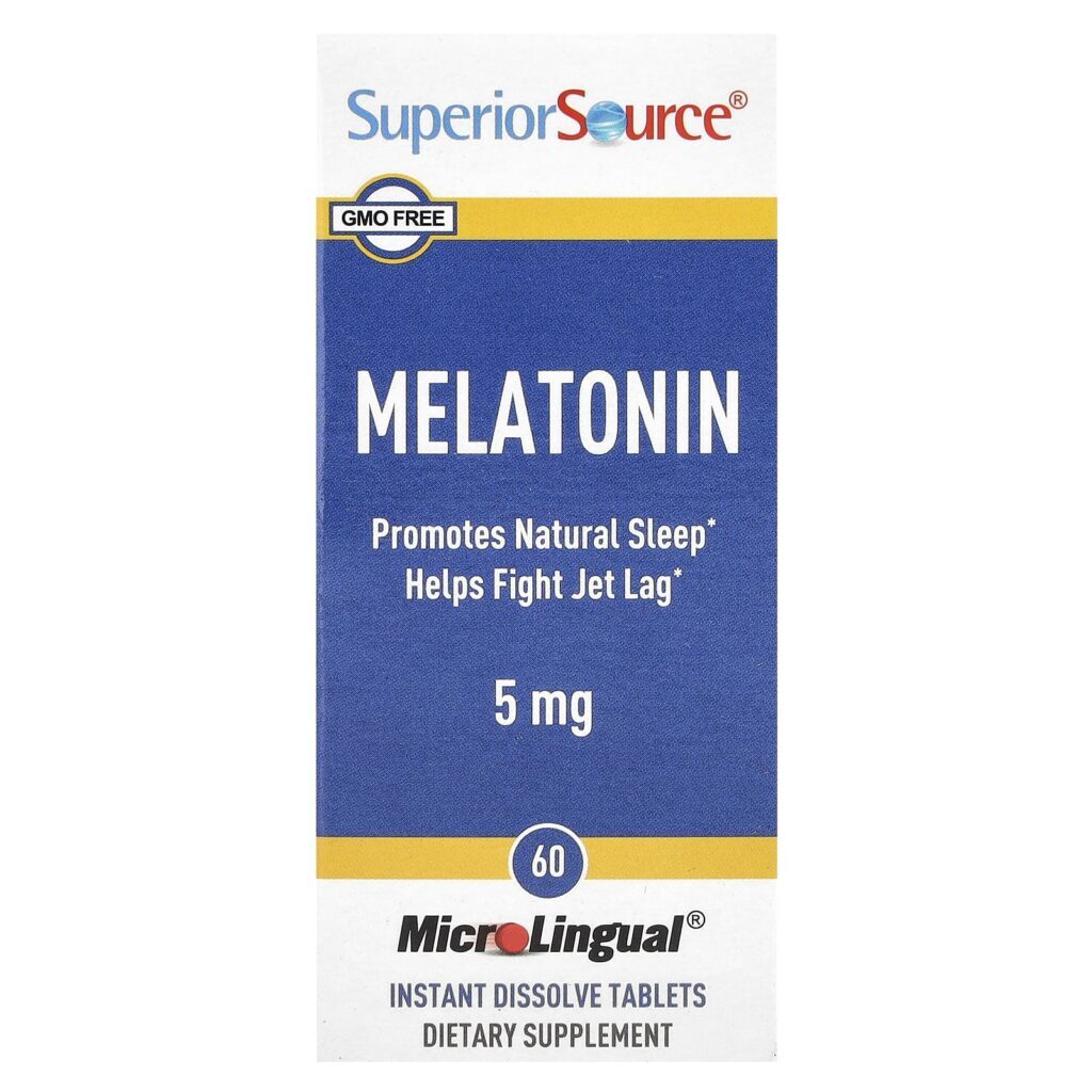 Superior Source Melatonina 5 mg 60 Comprimidos MicroLingual® de Dissolução Instantânea