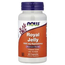 NOW Foods Geleia Real 60 Cápsulas (500 mg por Cápsula)
