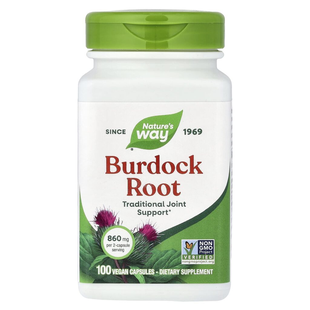Natures Way Raiz de Bardana 100 Cápsulas Veganas (430 mg por Cápsula)