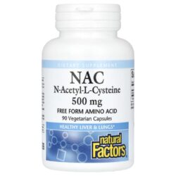 Natural Factors NAC Acetilcisteína 500 mg 90 Cápsulas Vegetarianas