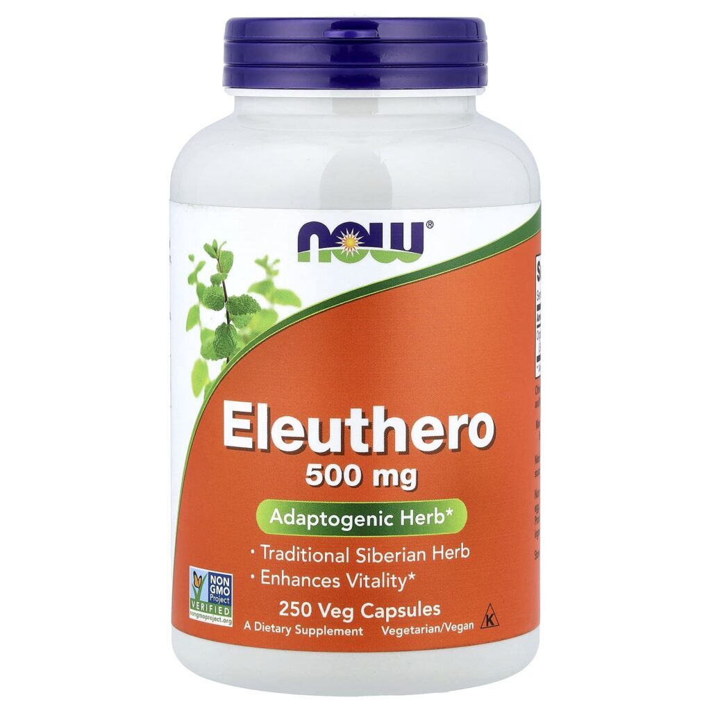 NOW Foods Eleuthero 500 mg 250 Cápsulas Vegetais