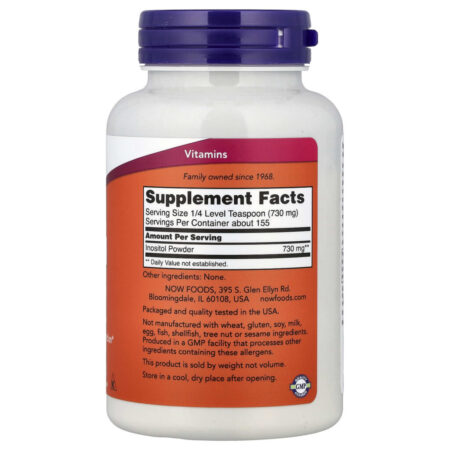 NOW Foods Inositol em Pó 113 g (4 oz) - Imagem 2