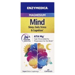 Enzymedica Magnésio Mente 60 Cápsulas (350 mg por Cápsula)