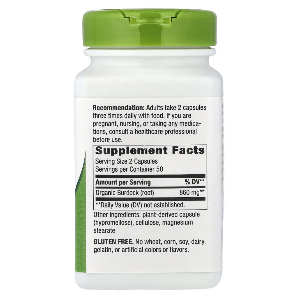 Natures Way Raiz de Bardana 100 Cápsulas Veganas (430 mg por Cápsula) - Imagem 2