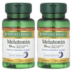 Natures Bounty Melatonina Embalagem Dupla 10 mg 60 Cápsulas Cada