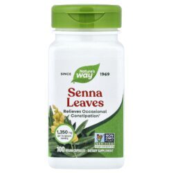 Natures Way Folhas de Senna 100 Cápsulas Veganas (450 mg por Cápsula)
