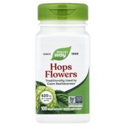 Natures Way Flores de Lúpulo 100 Cápsulas Veganas (310 mg por Cápsula)