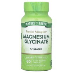 Natures Truth Glicinato de Magnésio Quelado 60 Cápsulas de Liberação Rápida (100 mg por Cápsula)