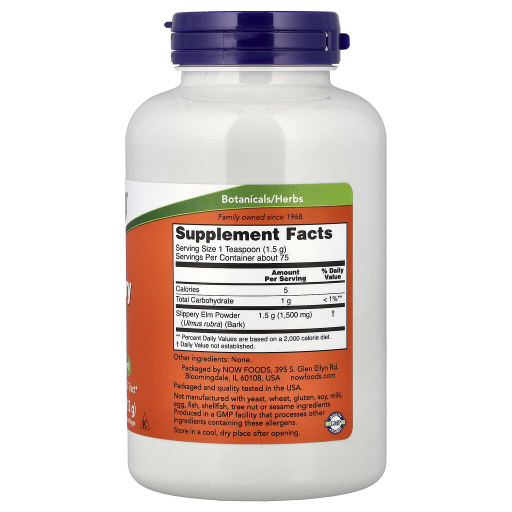 NOW Foods Olmo-escorregadio em pó 113 g (4 oz) - Imagem 2