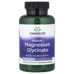 Swanson Albion® Glicinato de Magnésio 133 mg 90 Cápsulas Veganas