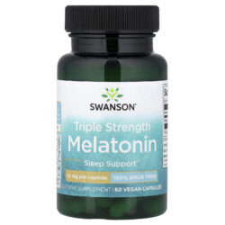 Swanson Melatonina Potência Tripla 10 mg 60 Cápsulas Veganas