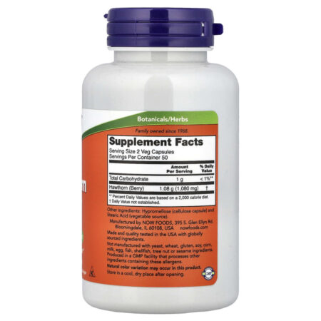 NOW Foods Baga de Espinheiro 100 Cápsulas Vegetais (540 mg por Cápsula) - Imagem 2