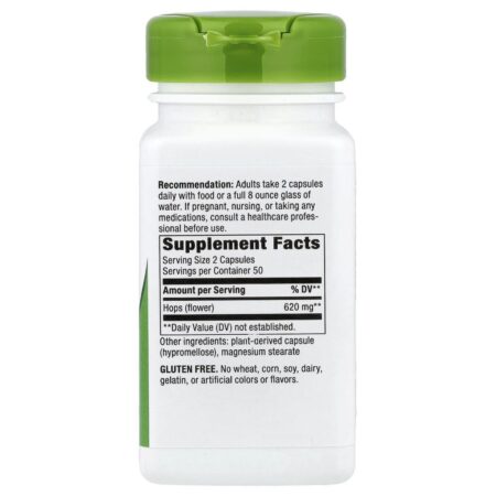 Natures Way Flores de Lúpulo 100 Cápsulas Veganas (310 mg por Cápsula) - Imagem 2
