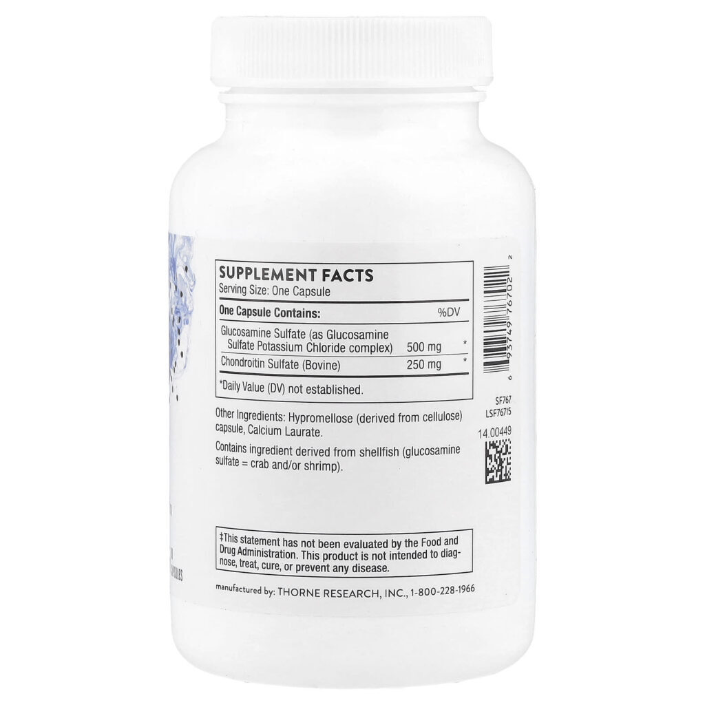 Thorne Glucosamina e Condroitina 90 Cápsulas - Imagem 2