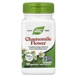 Natures Way Flor de Camomila 700 mg 100 Cápsulas Veganas (350 mg por Cápsula)