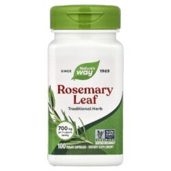 Natures Way Folha de Alecrim 100 Cápsulas Veganas (350 mg por Cápsula)