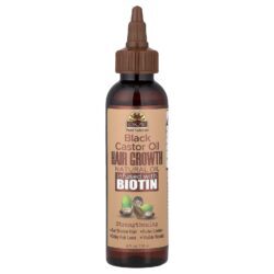 Okay Pure Naturals Óleo de Rícino Preto Óleo Natural para Crescimento Capilar com Infusão de Biotina 118 ml (4 fl oz)
