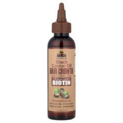 Okay Pure Naturals Óleo de Rícino Preto Óleo Natural para Crescimento Capilar com Infusão de Biotina 118 ml (4 fl oz)