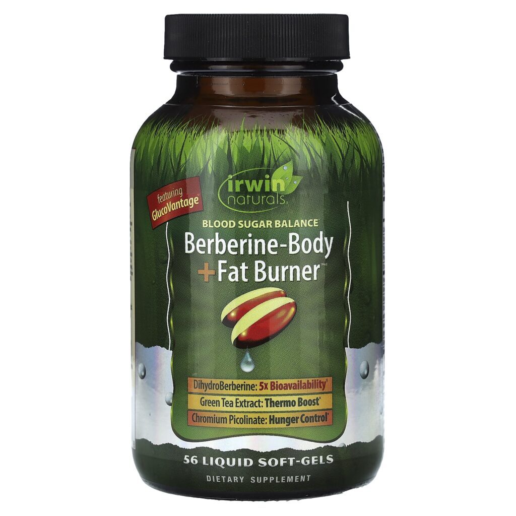 Irwin Naturals Berberina-Corpo + Queimador de Gordura 56 Cápsulas Softgel Líquidas