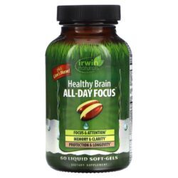 Irwin Naturals Cérebro Saudável Foco o Dia Todo 60 Cápsulas Softgel líquidas