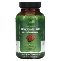 Irwin Naturals Óxido nítrico PWR Reforço do Fluxo Sanguíneo 60 Cápsulas Softgel Líquidas