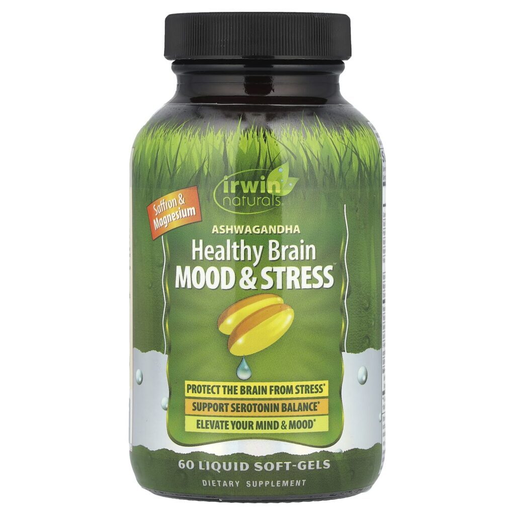 Irwin Naturals Ashwagandha Cérebro Saudável Humor e Estresse 60 Cápsulas Softgel Líquidas