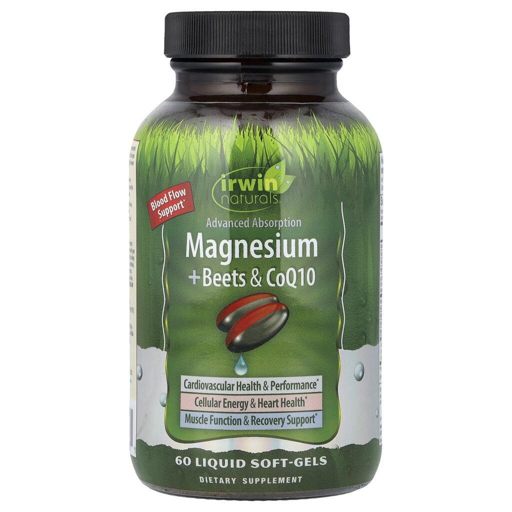 Irwin Naturals Magnésio + Beterraba e CoQ10 60 Cápsulas Softgel Líquidas