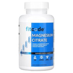 fitcode Citrato de Magnésio 60 Cápsulas Vegetais (200 mg por Cápsula)