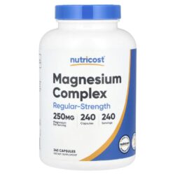 Nutricost Complexo de Magnésio Potência Regular 250 mg 240 Cápsulas