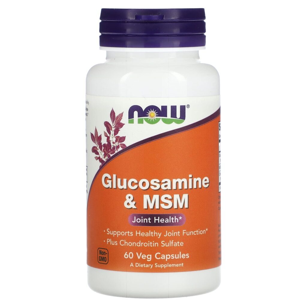 NOW Foods Glicosamina e MSM 60 Cápsulas Vegetais