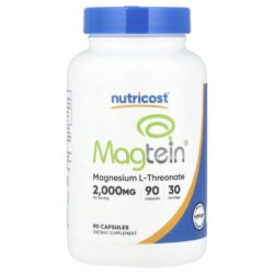 Nutricost Magtein® L-treonato de Magnésio 90 Cápsulas (666 mg por Cápsula)