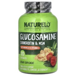NATURELO Glicosamina Condroitina e MSM com Bosvélia e Vitamina C 120 Cápsulas