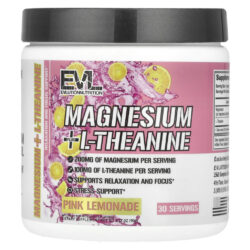 EVLution Nutrition Magnésio + L-Theanine Limonada Rosa 90 g (317 oz)