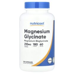 Nutricost Glicinato de Magnésio 180 Cápsulas (70 mg por Cápsula)