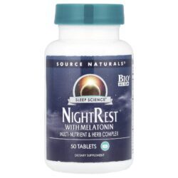 Source Naturals Sleep Science® NightRest™ com Melatonina 50 Comprimidos
