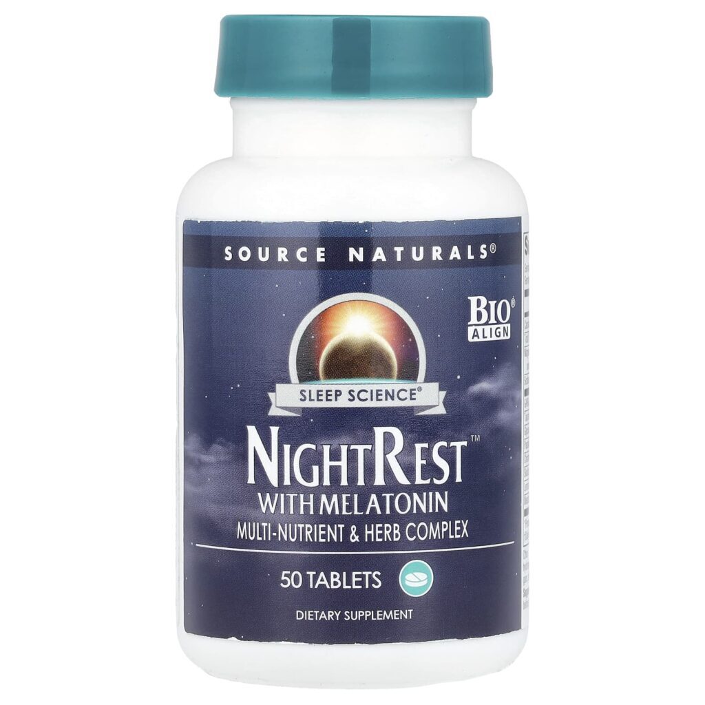 Source Naturals Sleep Science® NightRest™ com Melatonina 50 Comprimidos