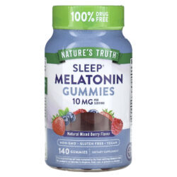 Natures Truth Gomas de Melatonina para o Sono Mistura de Frutos Silvestres Naturais 140 Gomas (5 mg por Goma)