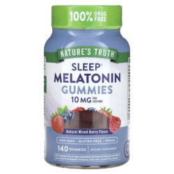 Natures Truth Gomas de Melatonina para o Sono Mistura de Frutos Silvestres Naturais 140 Gomas (5 mg por Goma)