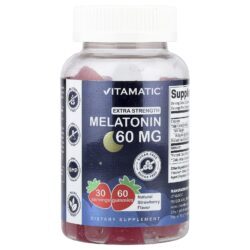 Vitamatic Gomas de Melatonina Morango Natural Sem Açúcar 60 mg 60 Gomas