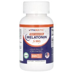 Vitamatic Melatonina de Dissolução Rápida Fruto Silvestre Natural 5 mg 365 Comprimidos de Dissolução Rápida