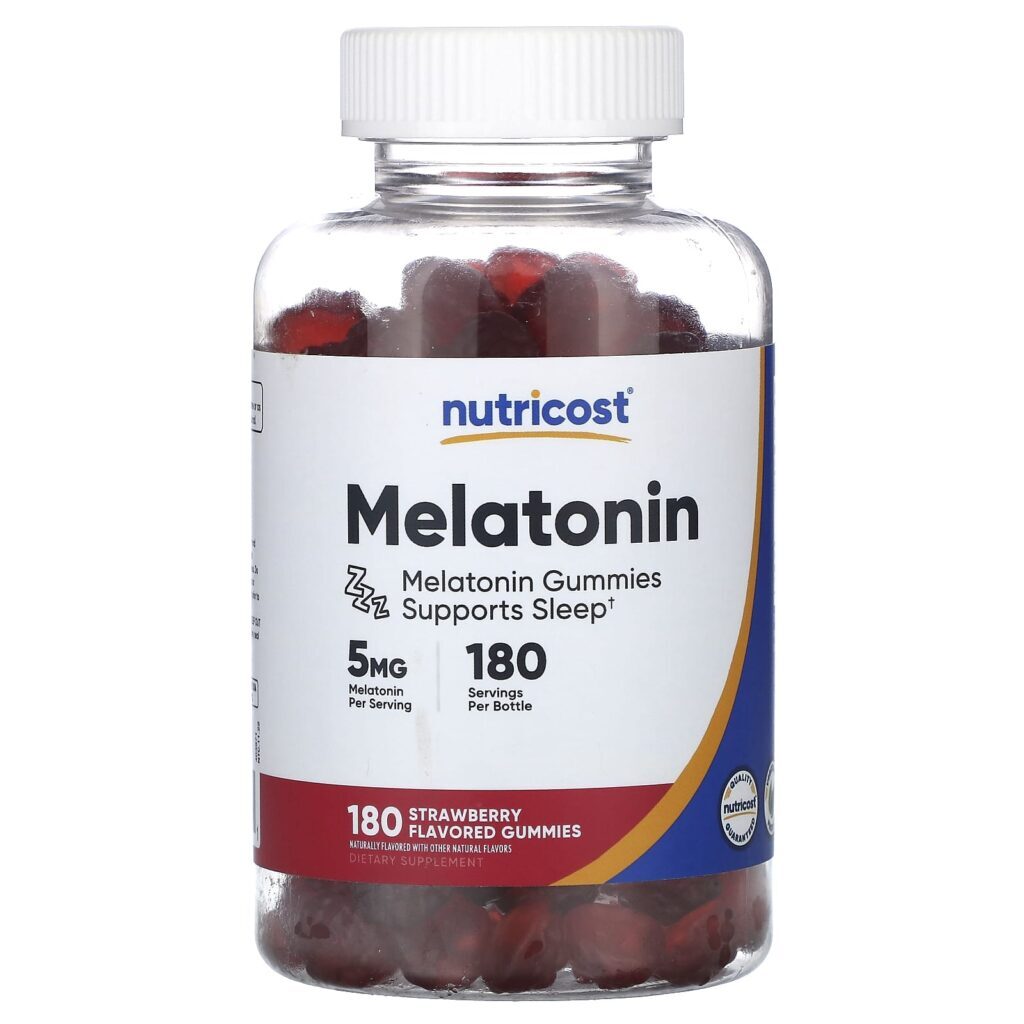 Nutricost Gomas de Melatonina Morango 5 mg 180 Gomas